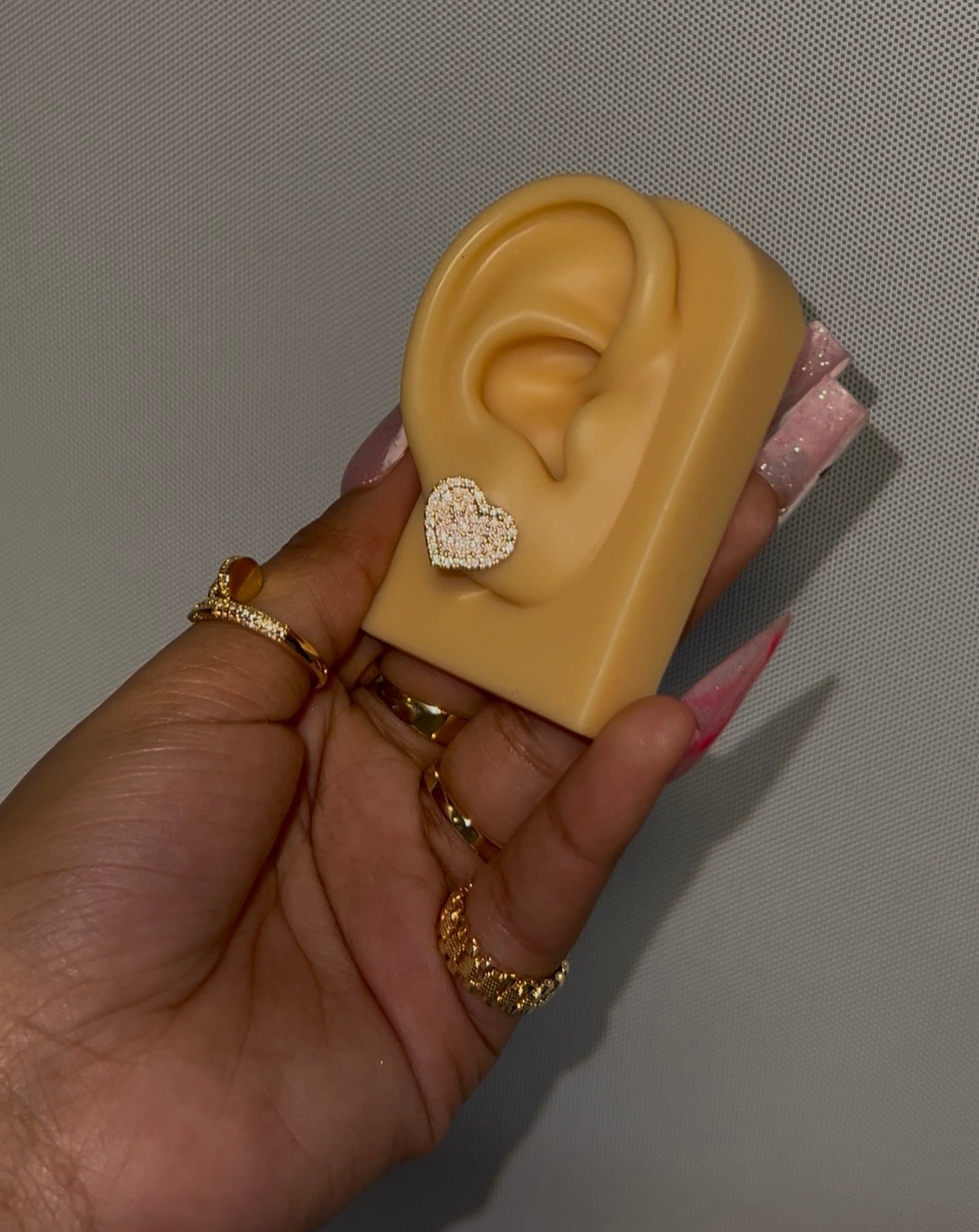 Bling Heart Studs
