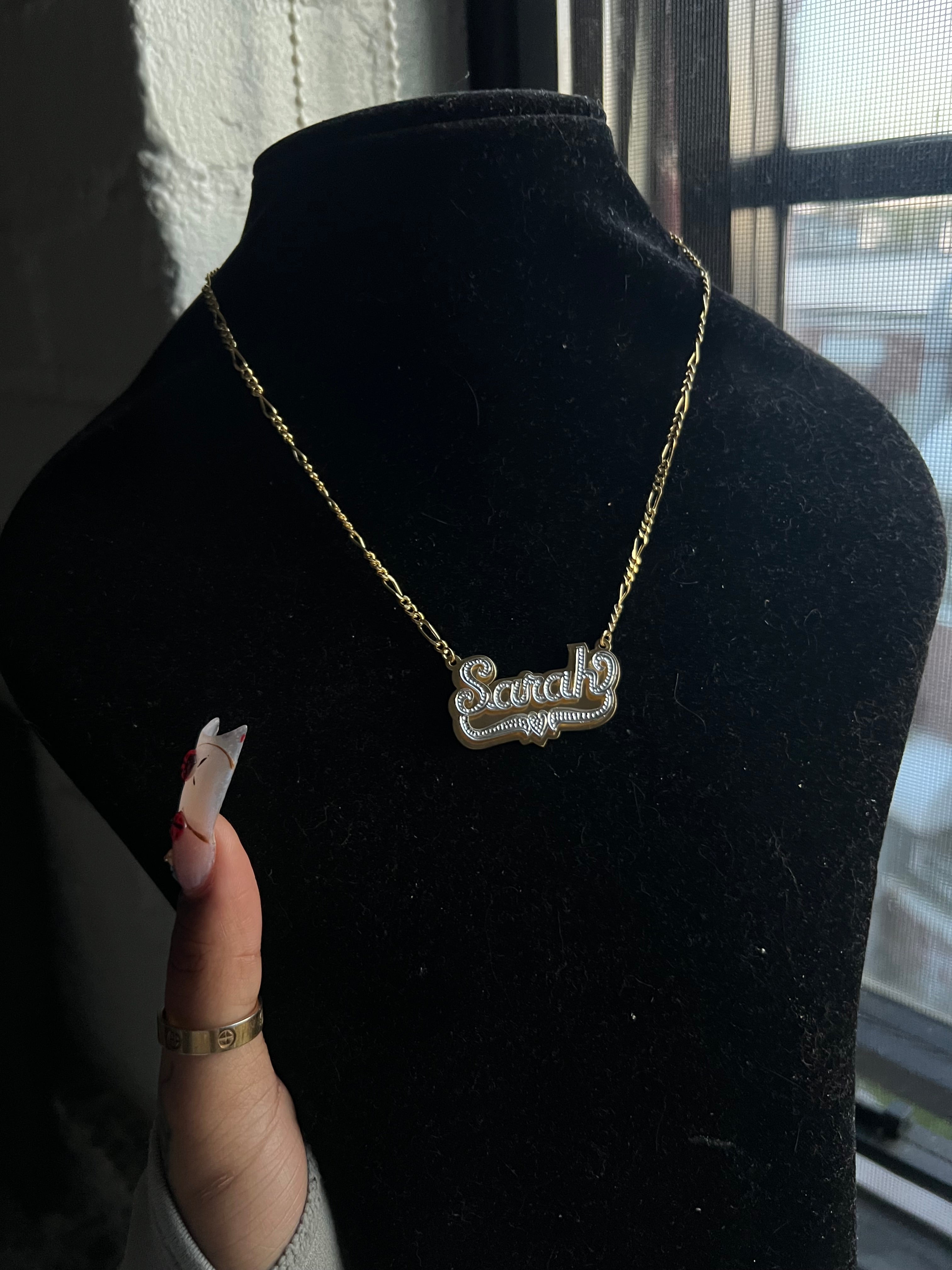 Custom 3D Nameplate & Figaro Chain