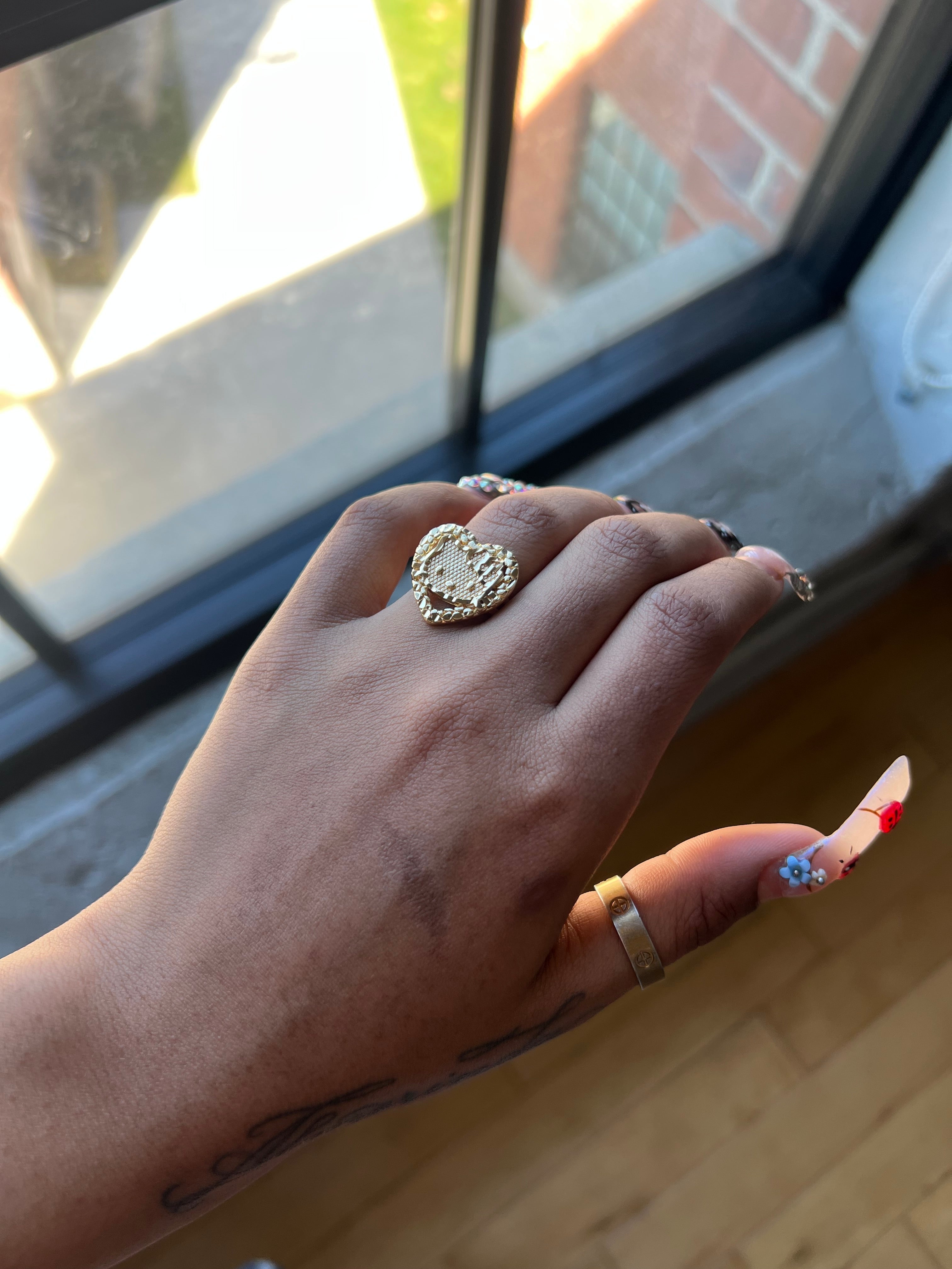 HK Face Nugget Ring