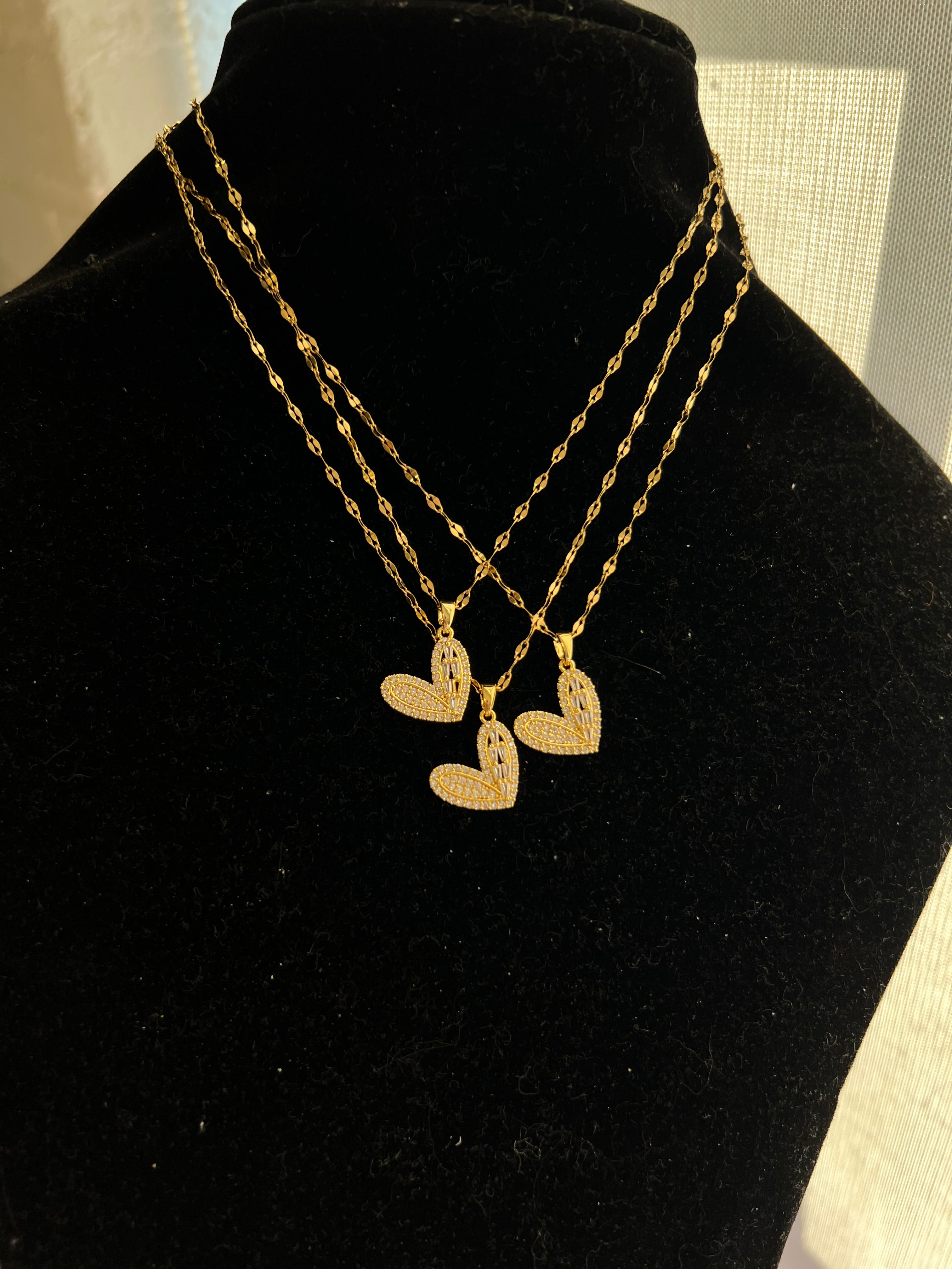 Slanted Heart Necklace