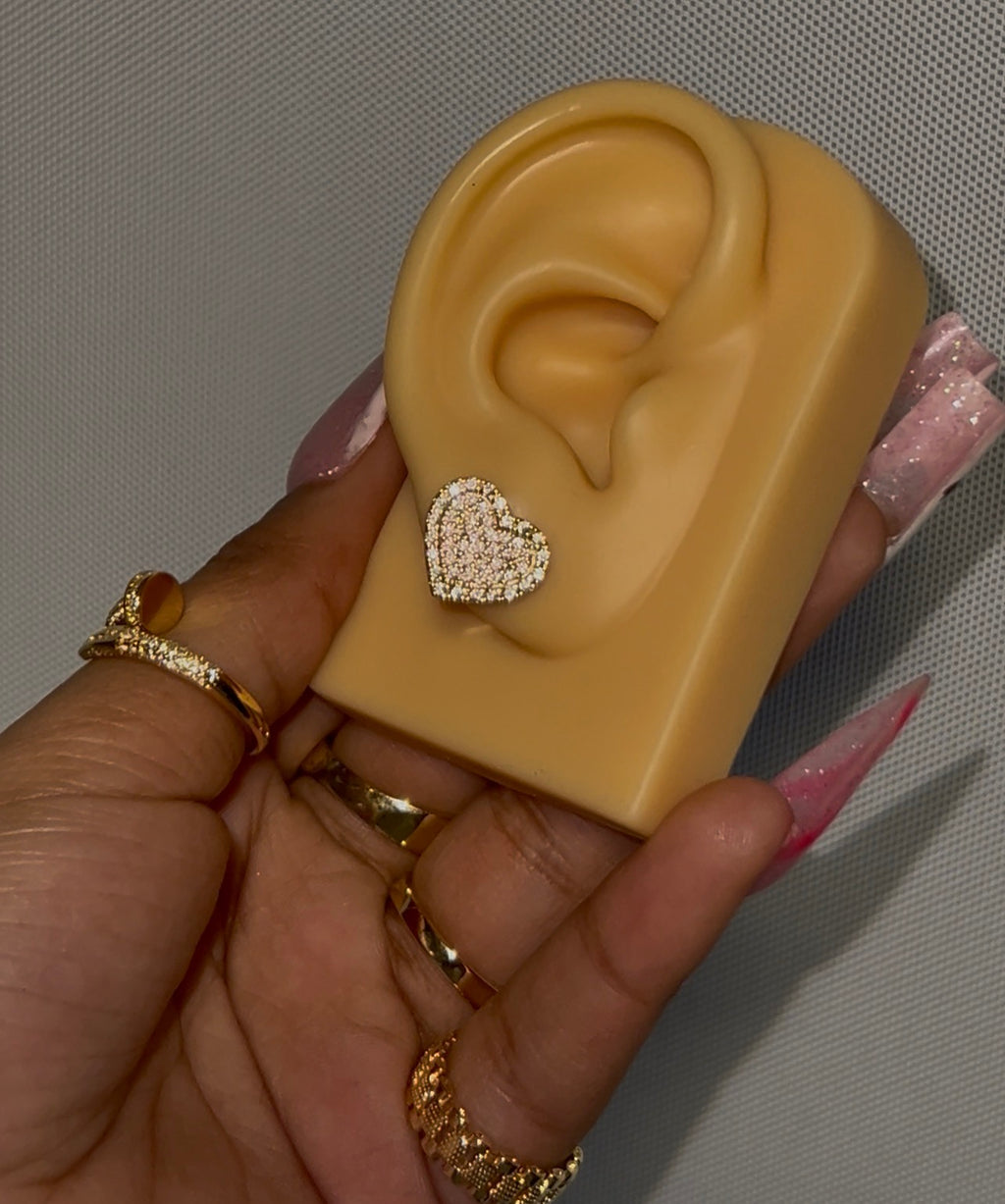 Bling Heart Studs