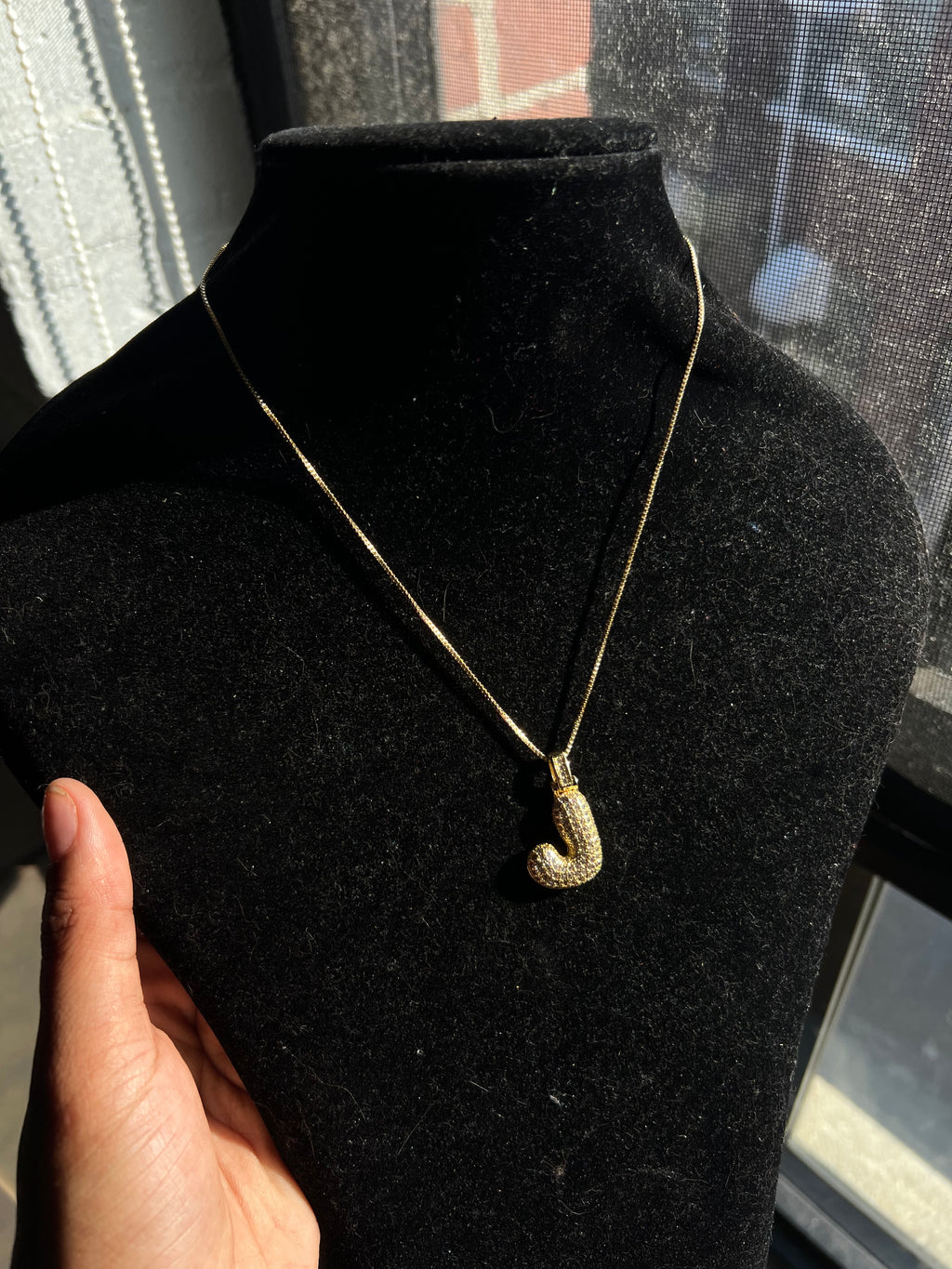 Custom Bubble Initial Necklace