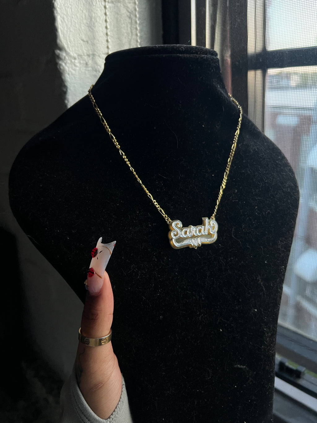 Custom 3D Nameplate & Figaro Chain