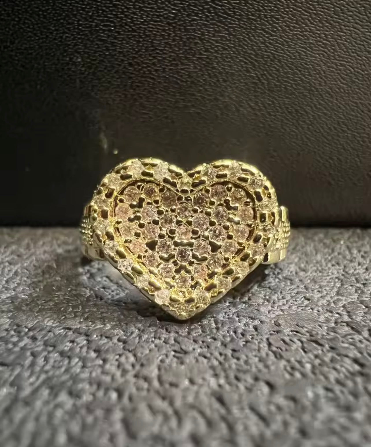 Pink Bling Heart Ring