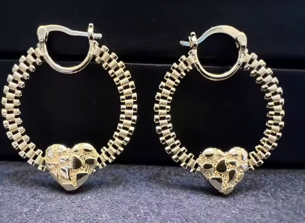 Rolex Nugget Heart Hoops