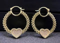Rolex Bling Heart Hoops