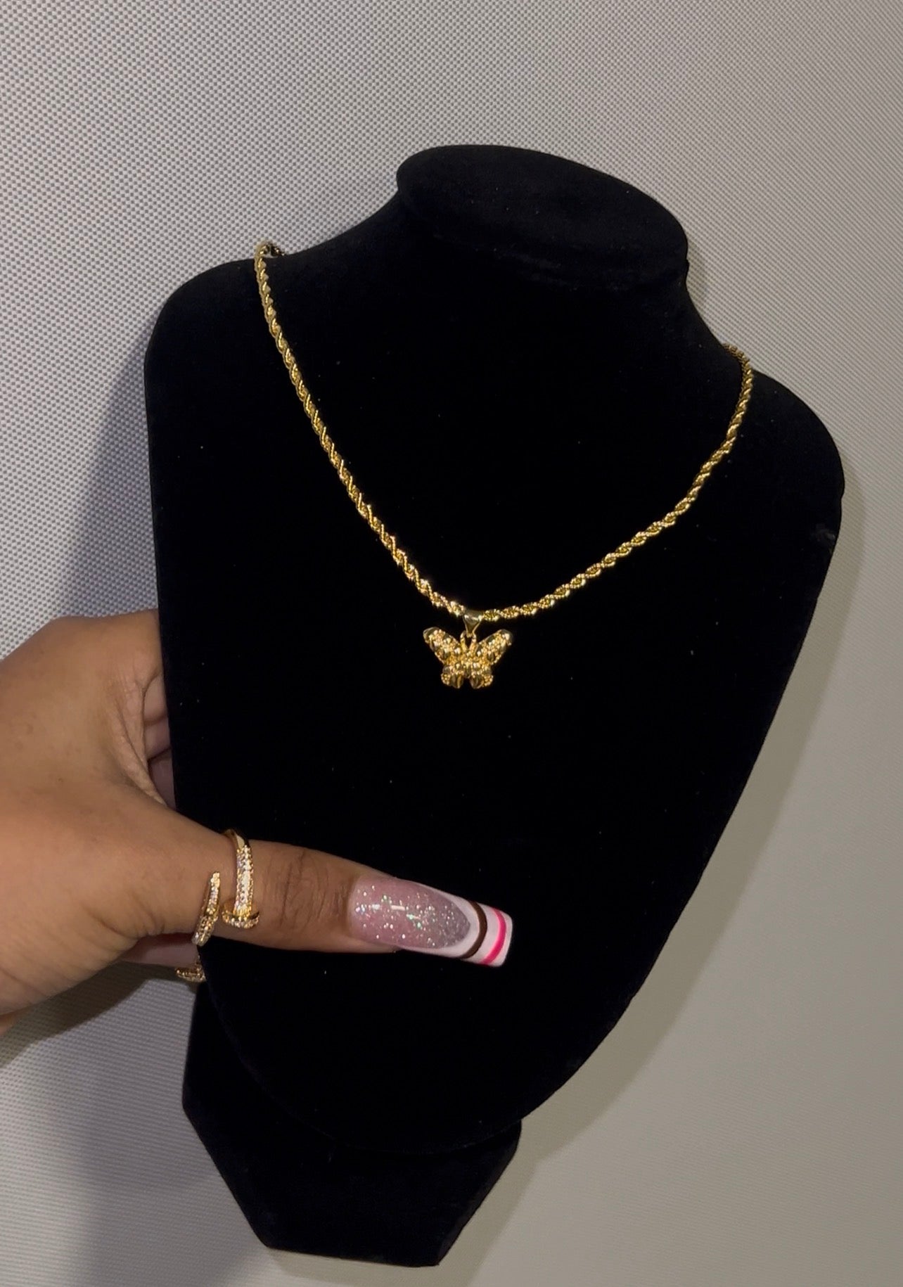 Nugget Butterfly Necklace