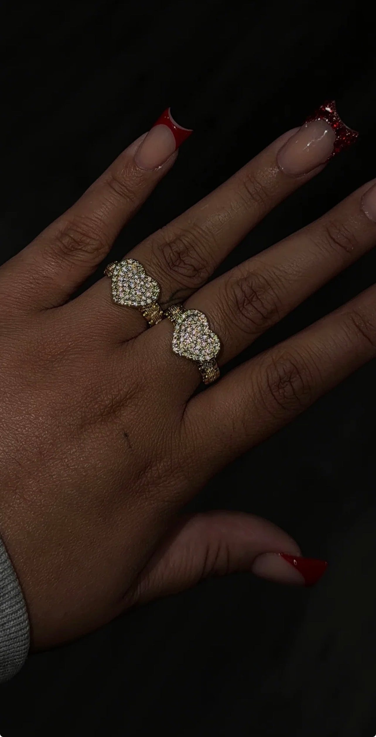 Pink Bling Heart Ring