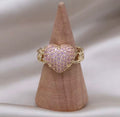 Bling Heart Cuban Ring
