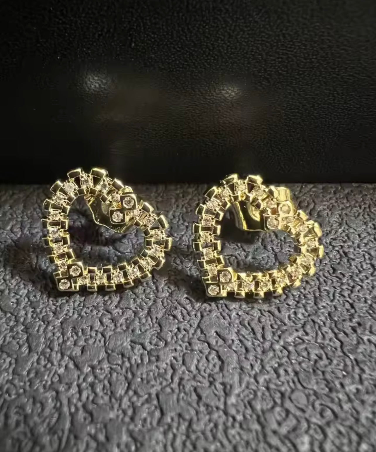 Rolex Bling Heart Studs