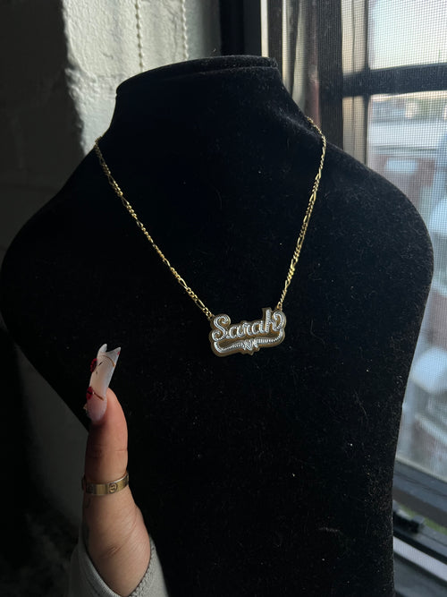 Custom 3D Nameplate & Figaro Chain