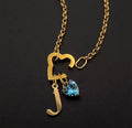 Blue Heart Charm Initial